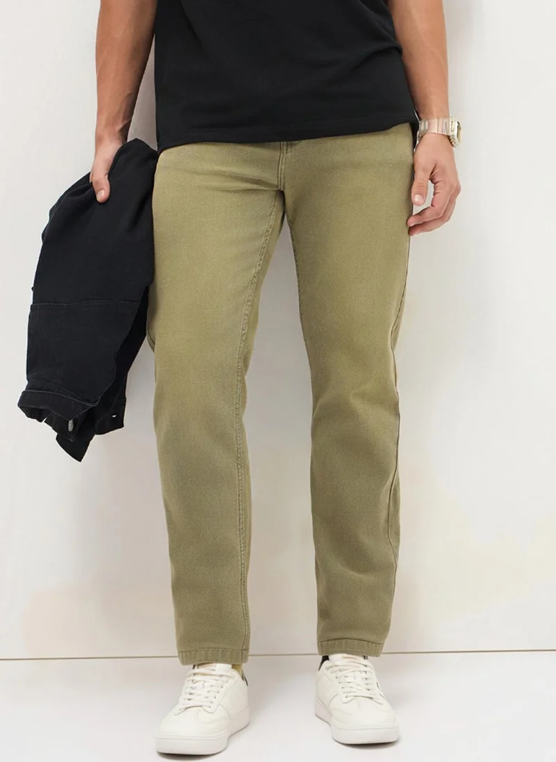 Urbano Fashion  Urbano Fashion Men's Ice Grey Regular Fit Heavy Washed Denim Jeans Stretchable for Men | Best Price UAE